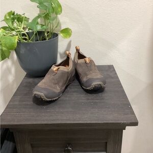 Merrell Womens 9 Improv Moc Pull Slip On Leather Hiking Trail Chocolate Brown